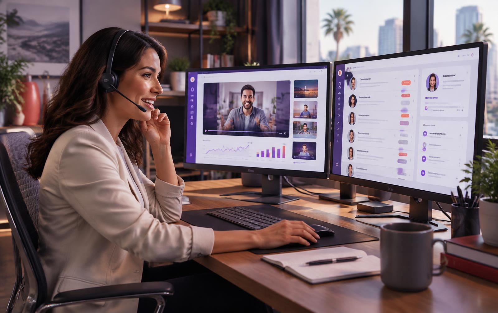 Agency owner managing client conversations in the Social CRM