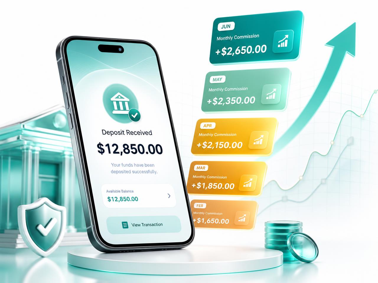 Recurring affiliate commission growing and transferring to a bank card